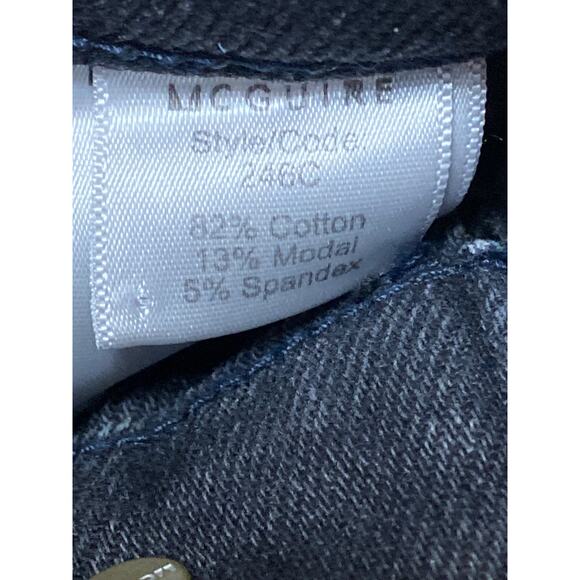 McGuire Women's Black Washed High Rise Slim Straight Leg Denim Jeans Size 25 - Picture 5 of 5